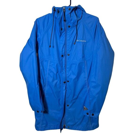 Columbia Hooded Omni Heat Rain Jacket, Blue, S - Picture 2 of 10